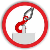 Канатный строп: запрещается зацеп за рог крюка
