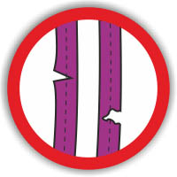 Текстильные стропы: запрещается использование стропов с поперечными порезами и разрывами